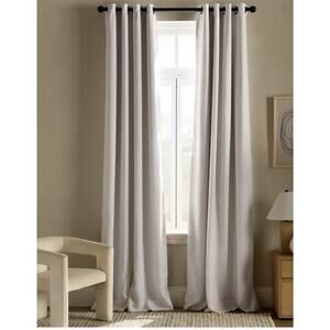 Quince European Linen Blackout Curtain Grommet 48” X 84” MSRP 89 White open box